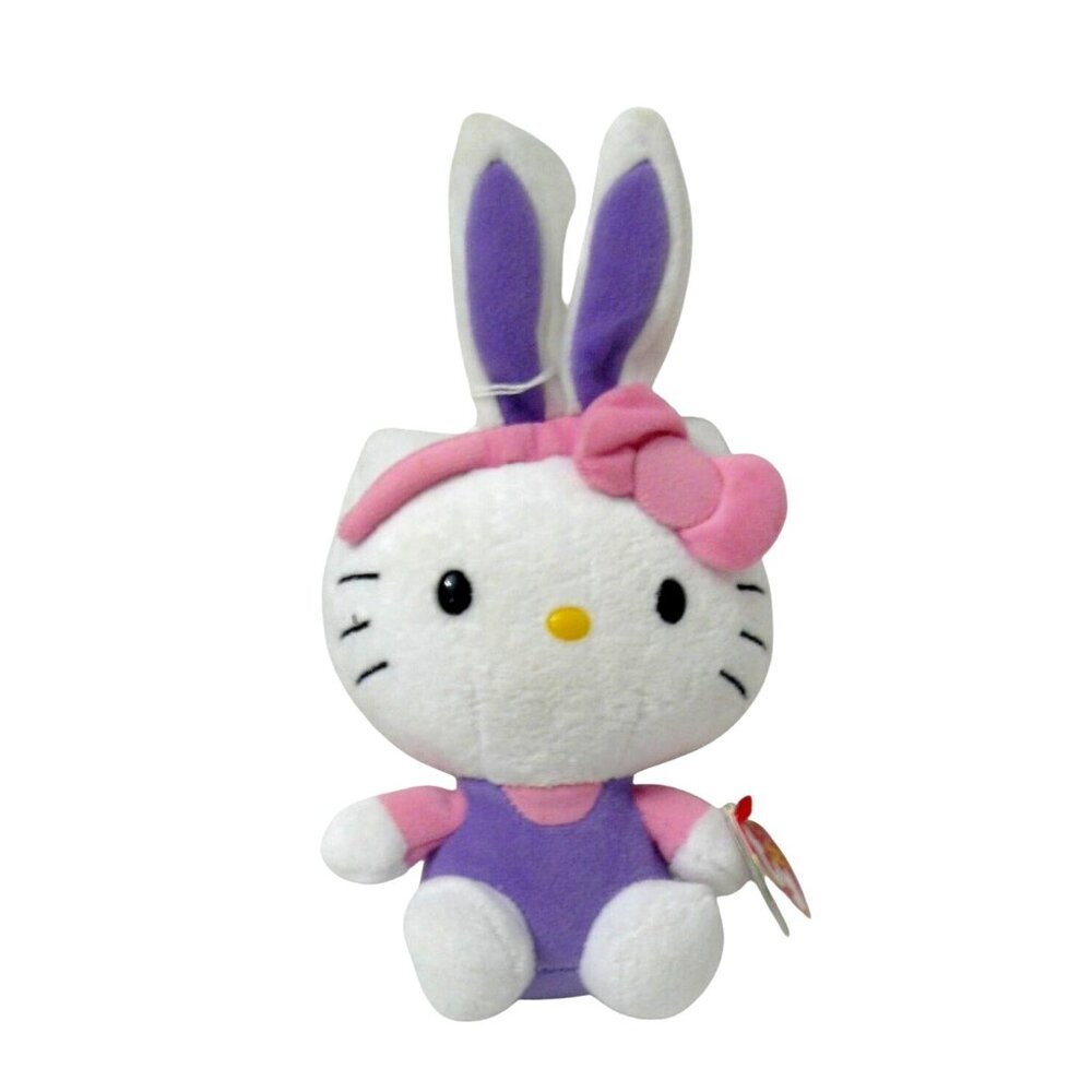 Ty Beanie Babies Hello Kitty Plush Bunny Outfit Purple & Pink Collectible Toy